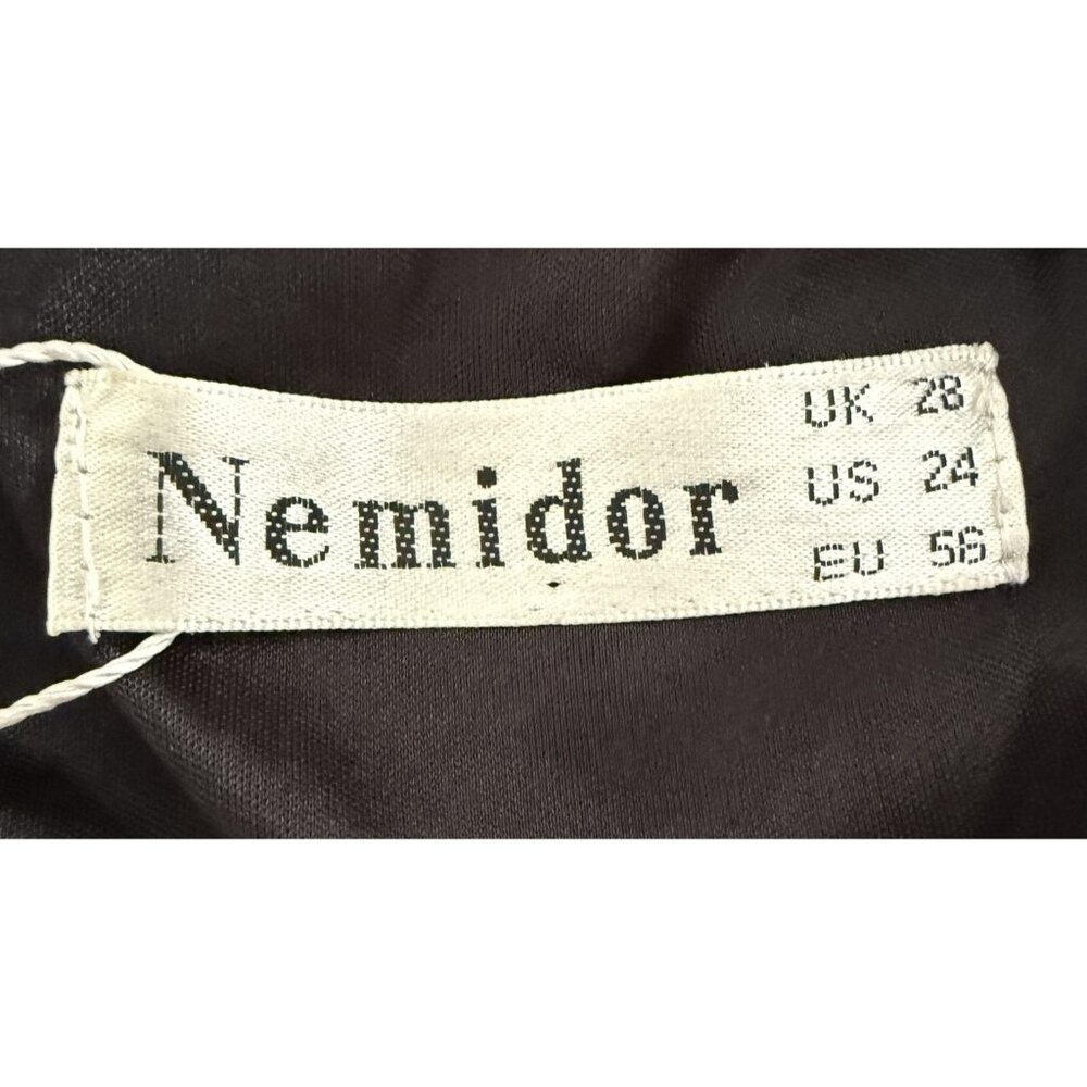 Nemidor Womens Black White Flutter Sleeve Ruffle Hem Flowy Dress Size US 24 - Picture 5 of 7